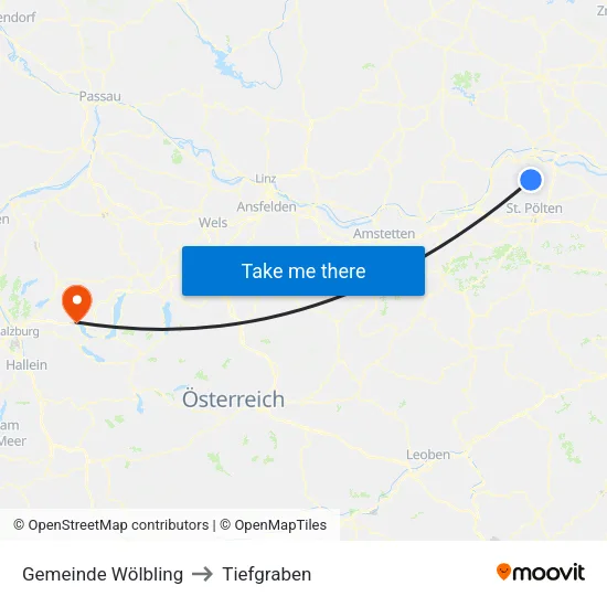 Gemeinde Wölbling to Tiefgraben map