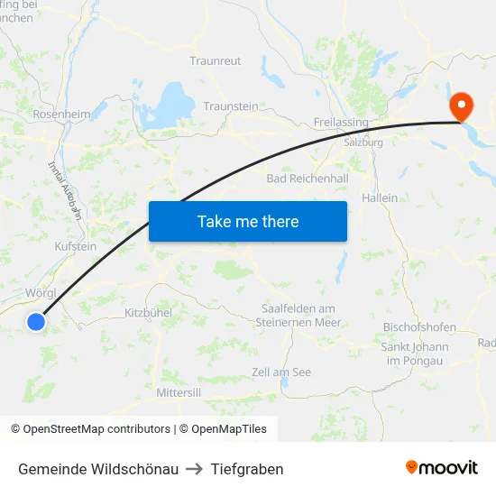 Gemeinde Wildschönau to Tiefgraben map