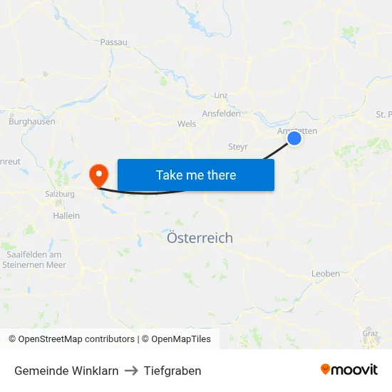 Gemeinde Winklarn to Tiefgraben map
