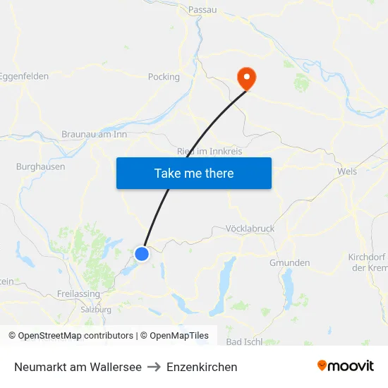 Neumarkt am Wallersee to Enzenkirchen map