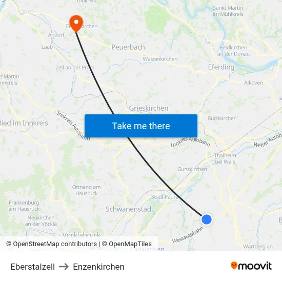 Eberstalzell to Enzenkirchen map