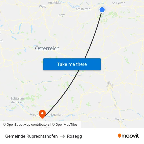 Gemeinde Ruprechtshofen to Rosegg map