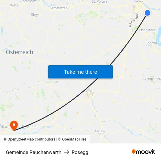 Gemeinde Rauchenwarth to Rosegg map
