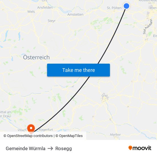 Gemeinde Würmla to Rosegg map