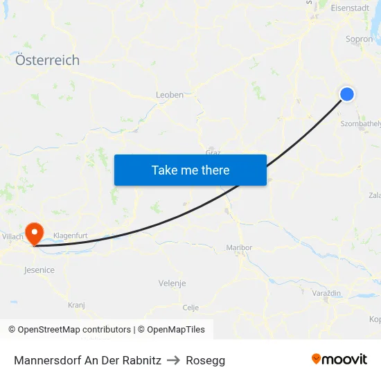 Mannersdorf An Der Rabnitz to Rosegg map