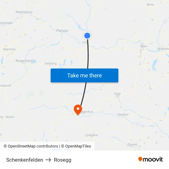 Schenkenfelden to Rosegg map