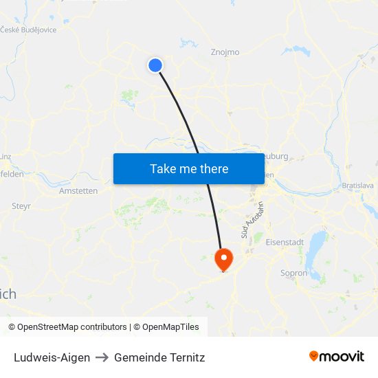 Ludweis-Aigen to Gemeinde Ternitz map
