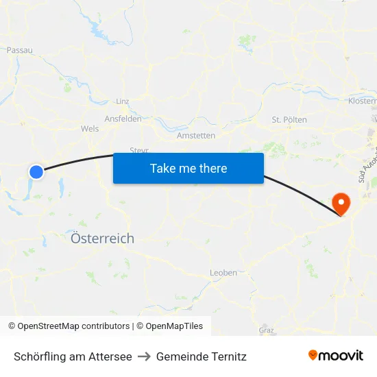 Schörfling am Attersee to Gemeinde Ternitz map