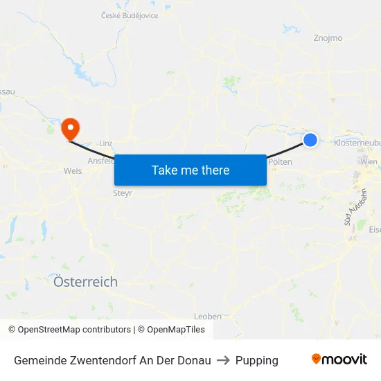 Gemeinde Zwentendorf An Der Donau to Pupping map