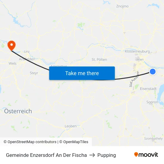 Gemeinde Enzersdorf An Der Fischa to Pupping map