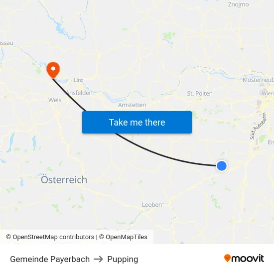 Gemeinde Payerbach to Pupping map