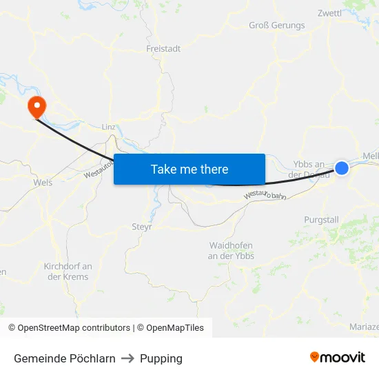 Gemeinde Pöchlarn to Pupping map