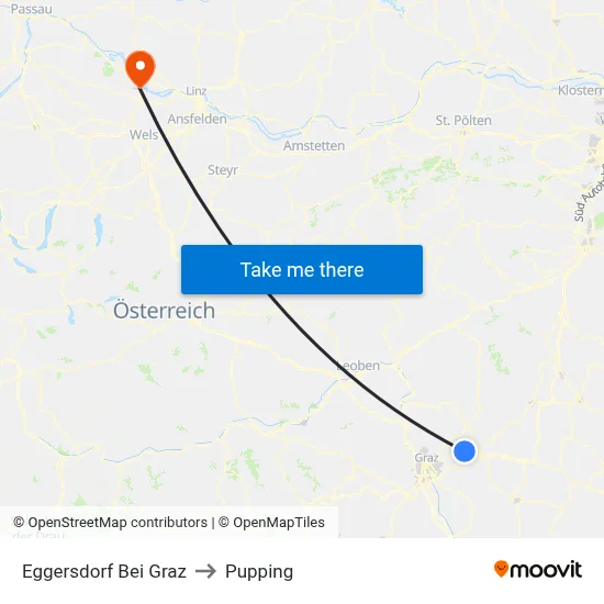 Eggersdorf Bei Graz to Pupping map