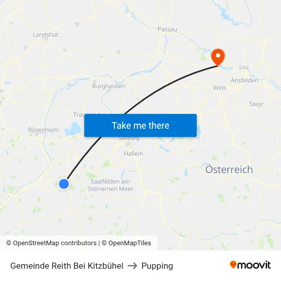 Gemeinde Reith Bei Kitzbühel to Pupping map