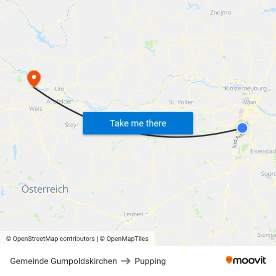 Gemeinde Gumpoldskirchen to Pupping map