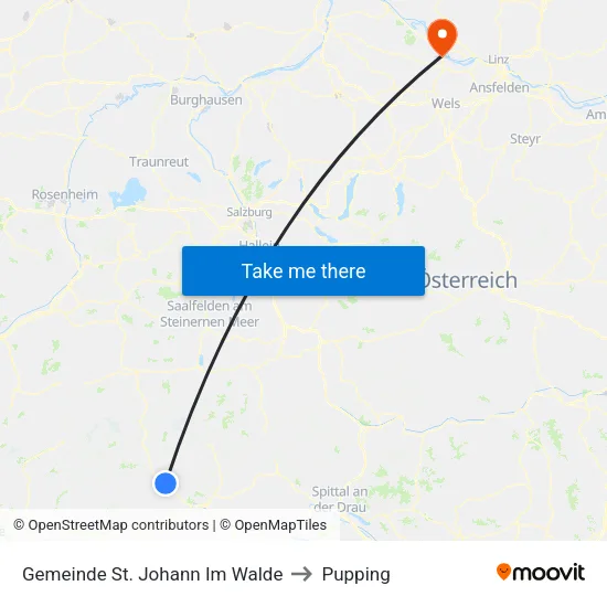 Gemeinde St. Johann Im Walde to Pupping map