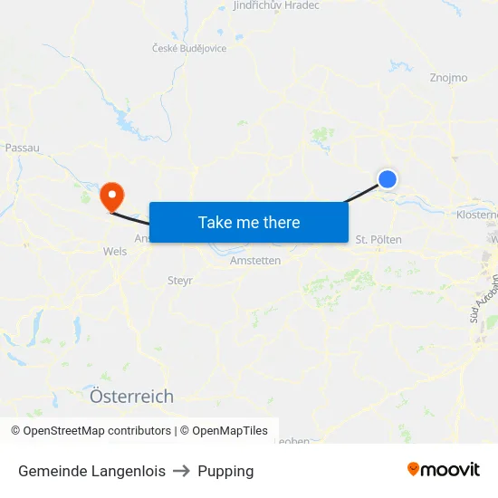 Gemeinde Langenlois to Pupping map