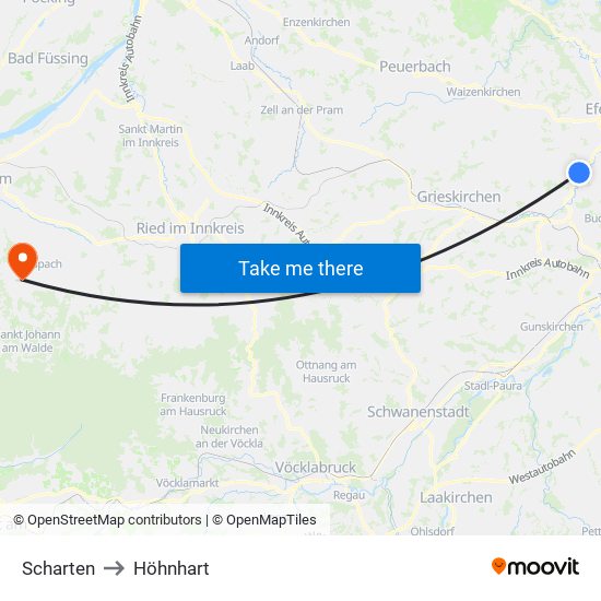 Scharten to Höhnhart map