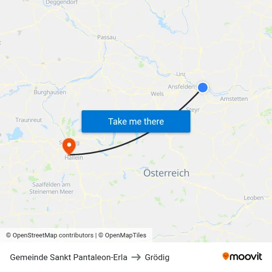 Gemeinde Sankt Pantaleon-Erla to Grödig map