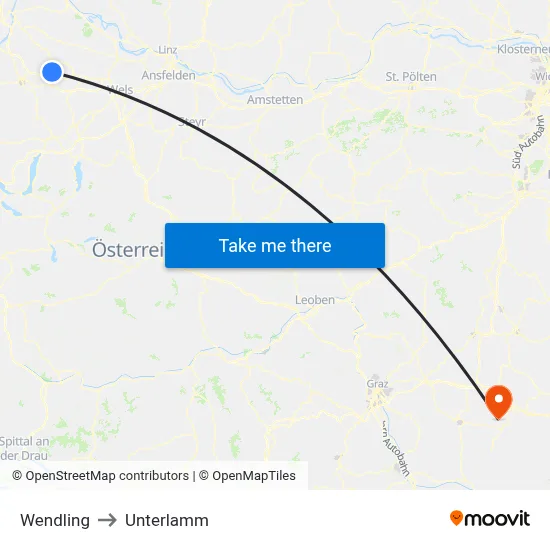 Wendling to Unterlamm map