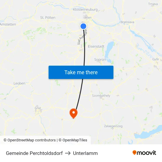 Gemeinde Perchtoldsdorf to Unterlamm map