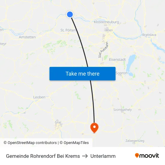 Gemeinde Rohrendorf Bei Krems to Unterlamm map