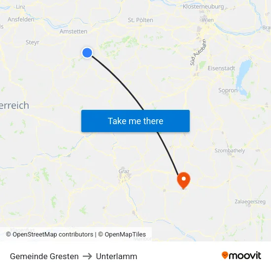 Gemeinde Gresten to Unterlamm map