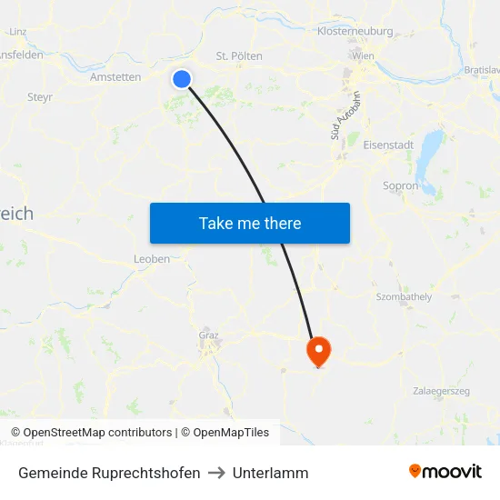 Gemeinde Ruprechtshofen to Unterlamm map