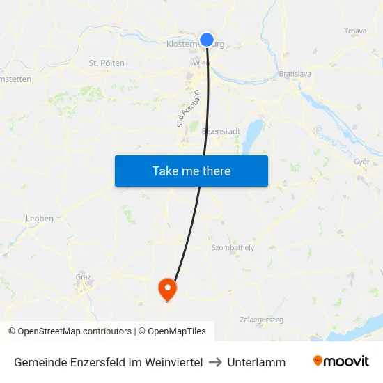 Gemeinde Enzersfeld Im Weinviertel to Unterlamm map