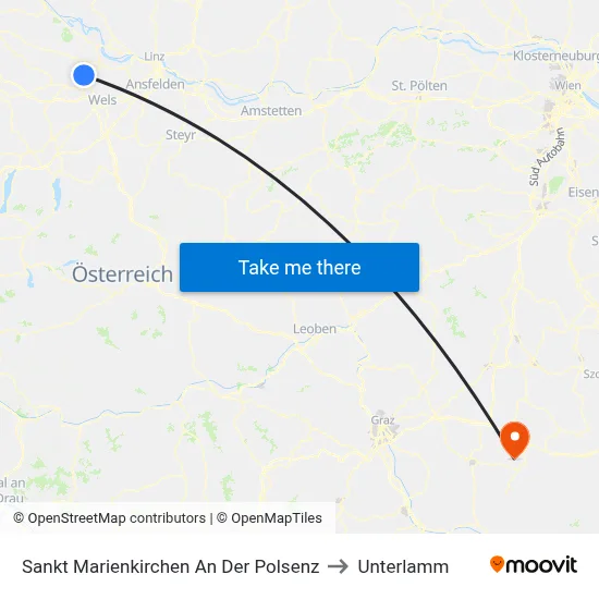 Sankt Marienkirchen An Der Polsenz to Unterlamm map