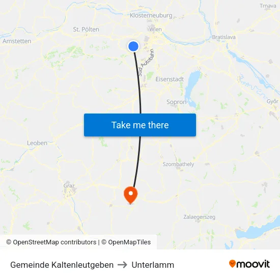 Gemeinde Kaltenleutgeben to Unterlamm map