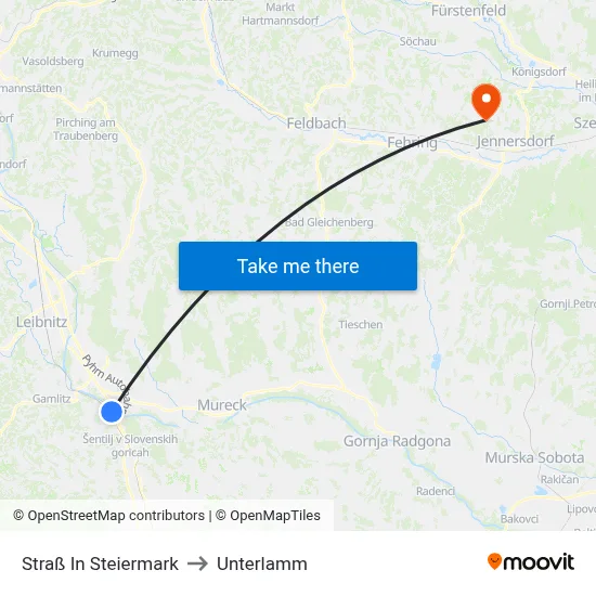 Straß In Steiermark to Unterlamm map