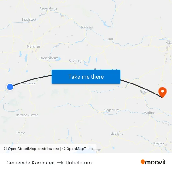 Gemeinde Karrösten to Unterlamm map