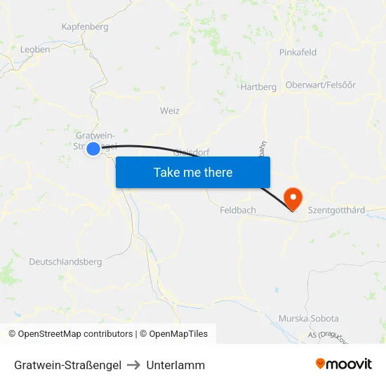 Gratwein-Straßengel to Unterlamm map