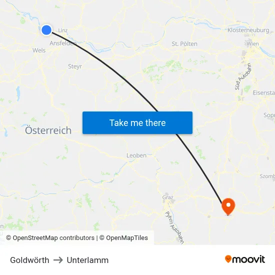 Goldwörth to Unterlamm map