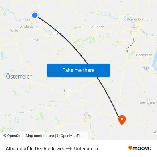 Alberndorf In Der Riedmark to Unterlamm map