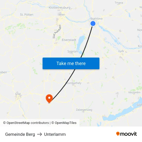 Gemeinde Berg to Unterlamm map