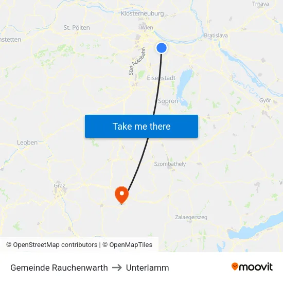 Gemeinde Rauchenwarth to Unterlamm map