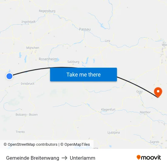 Gemeinde Breitenwang to Unterlamm map