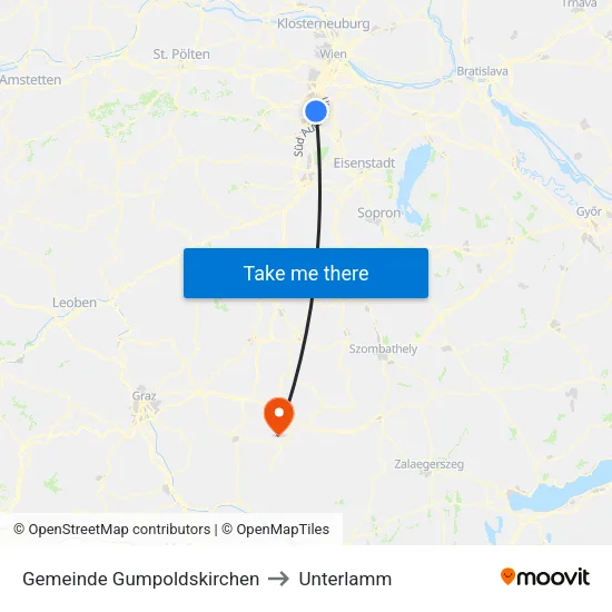 Gemeinde Gumpoldskirchen to Unterlamm map