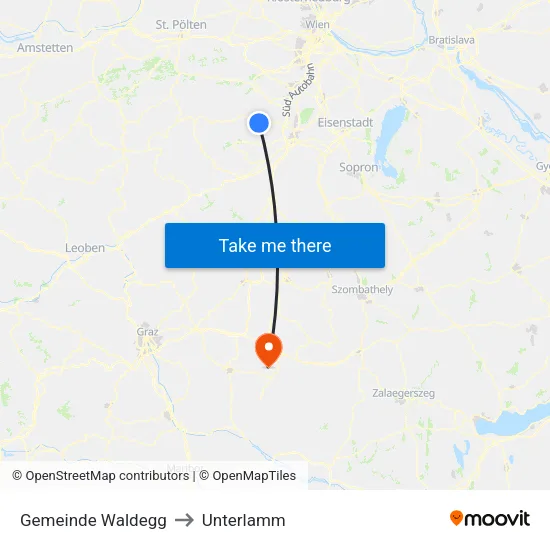 Gemeinde Waldegg to Unterlamm map