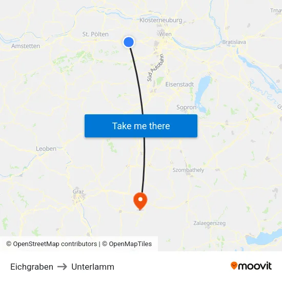 Eichgraben to Unterlamm map