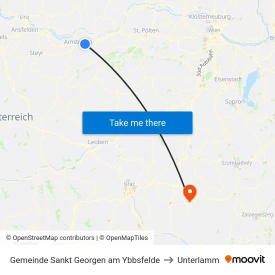 Gemeinde Sankt Georgen am Ybbsfelde to Unterlamm map