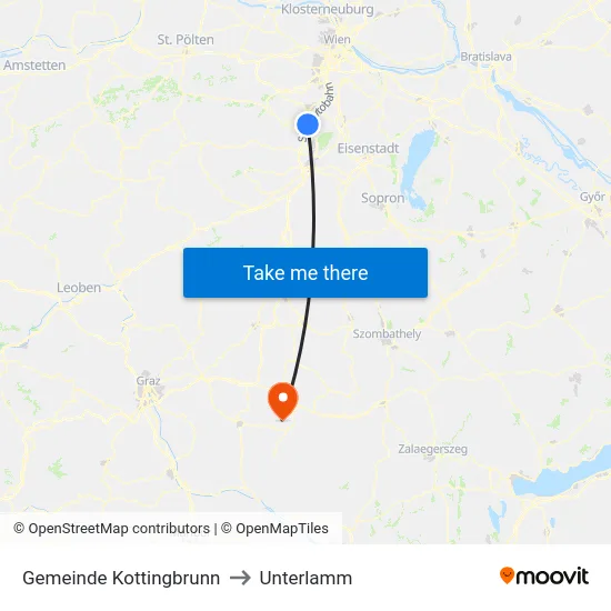 Gemeinde Kottingbrunn to Unterlamm map