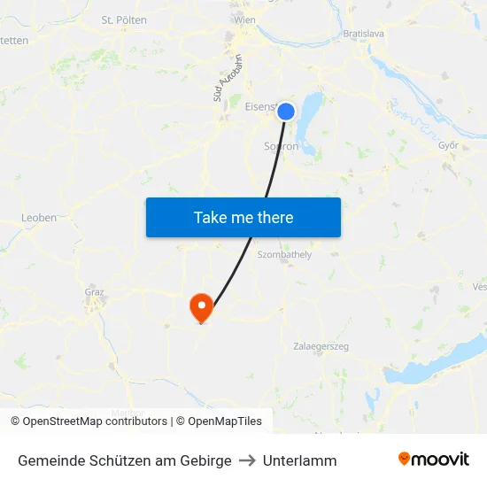 Gemeinde Schützen am Gebirge to Unterlamm map