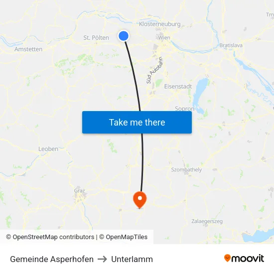 Gemeinde Asperhofen to Unterlamm map