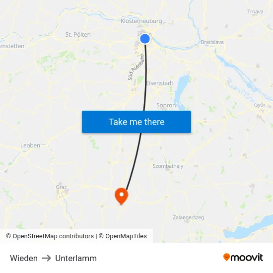 Wieden to Unterlamm map