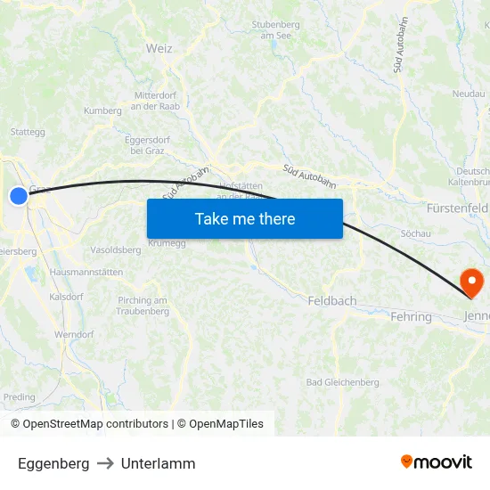 Eggenberg to Unterlamm map