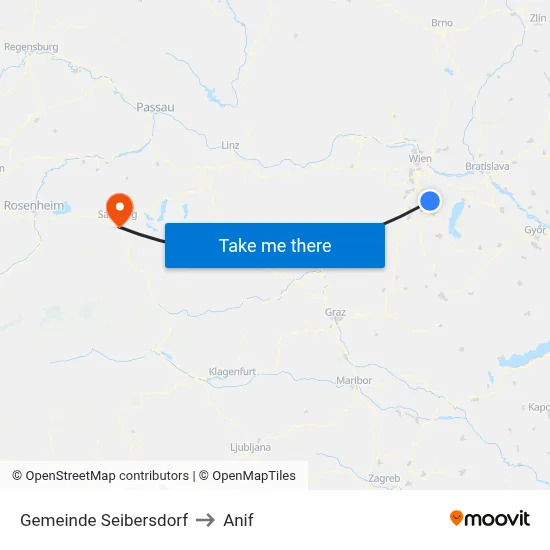 Gemeinde Seibersdorf to Anif map