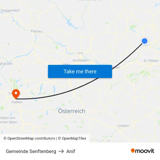 Gemeinde Senftenberg to Anif map